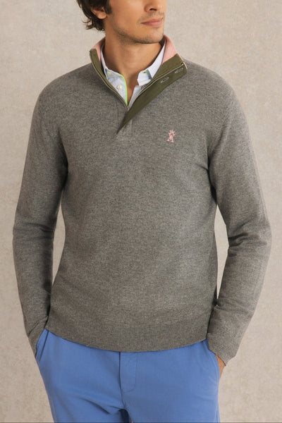 Pull Homme Mossy Oak Gris Quart-zip - Tissu Souple, Neuf (grande Taille)
