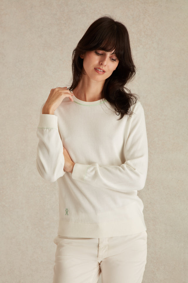 Pull Col Rond à Détails Contrasté - Image principale