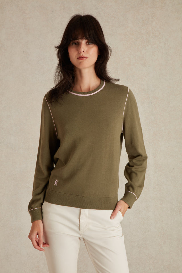 Pull Col Rond à Détails Contrasté - Image principale