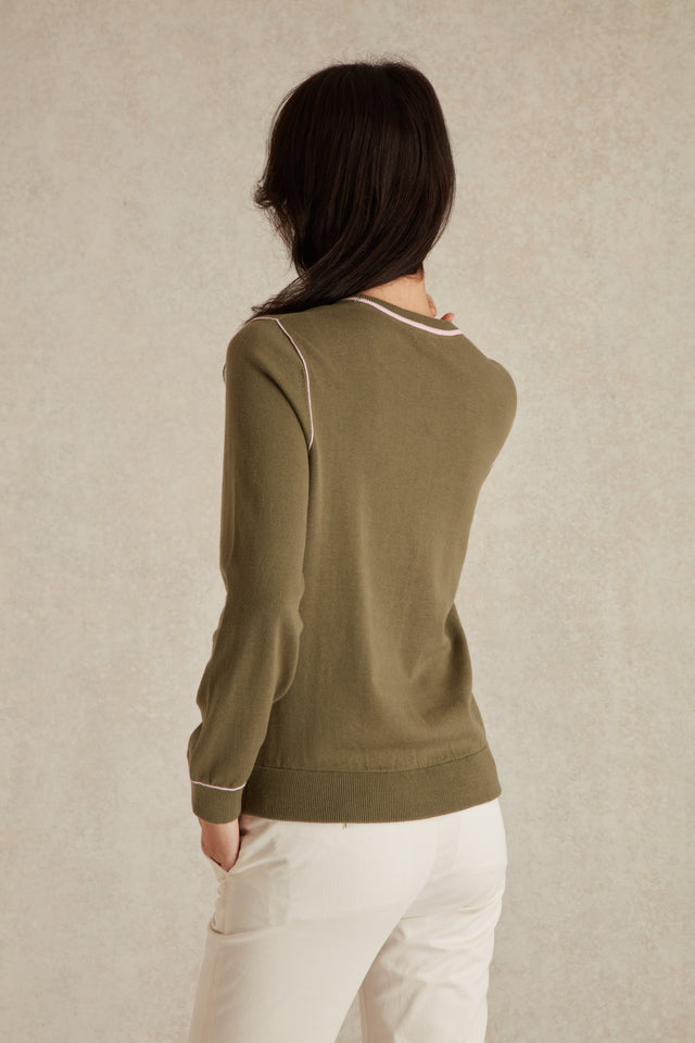 Pull Col Rond à Détails Contrasté - Image principale