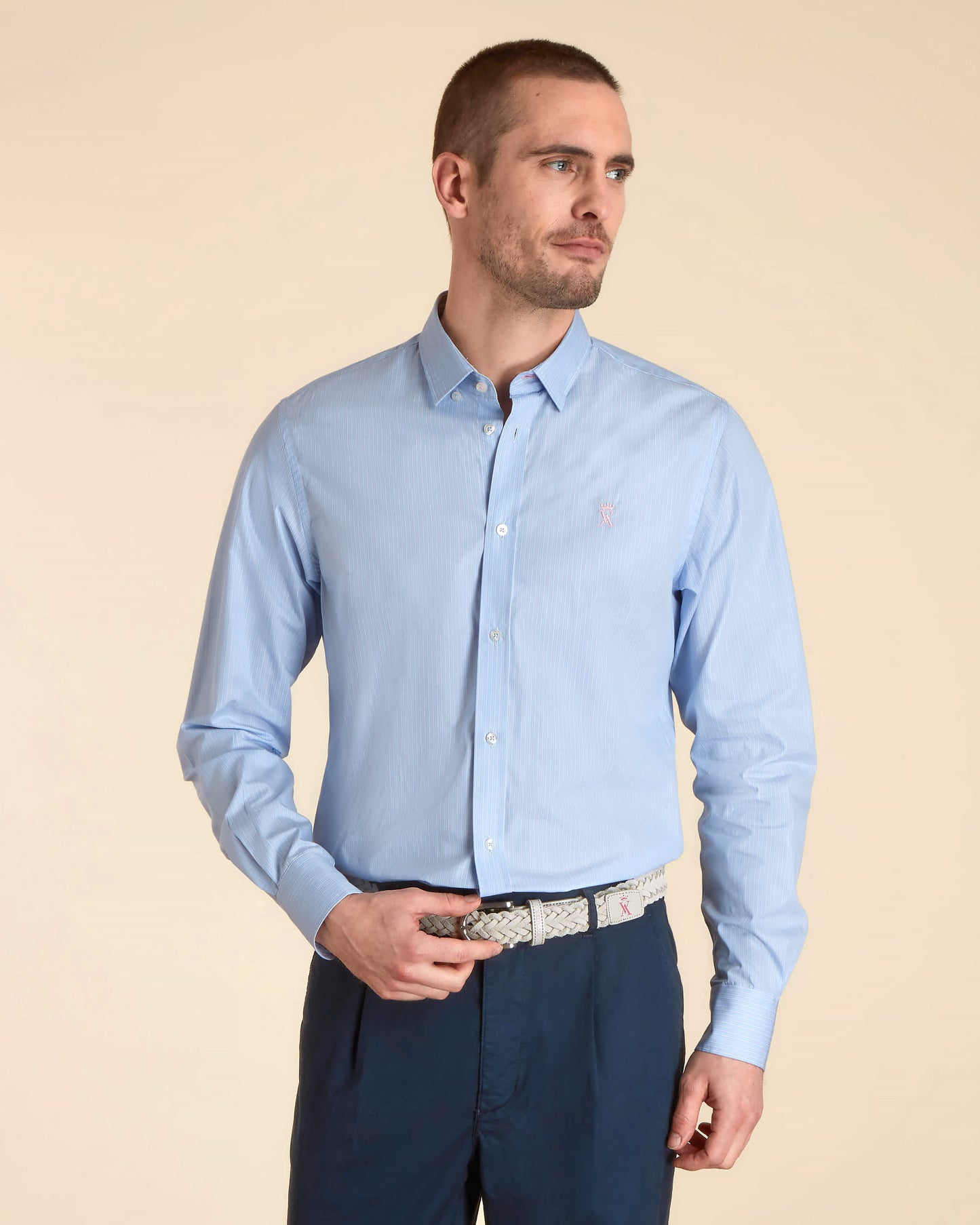 Chemise Formelle Slim à Rayures