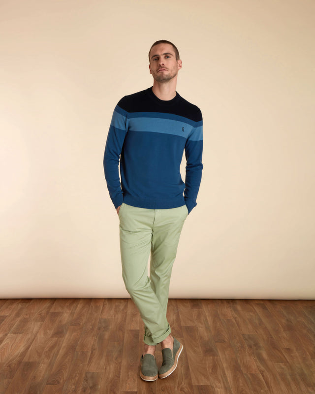 Pull Col Rond Colorblock - Image principale