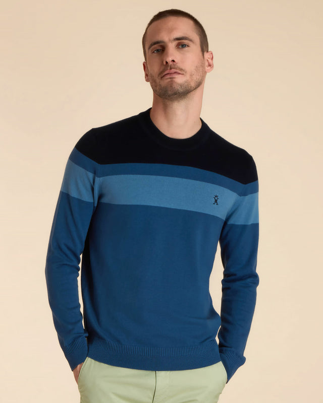 Pull Col Rond Colorblock - Image principale