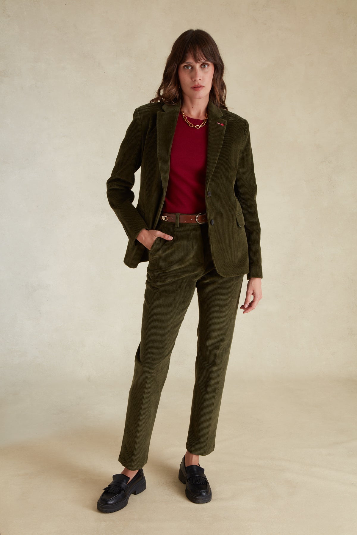 Blazer en Velours Côtelé