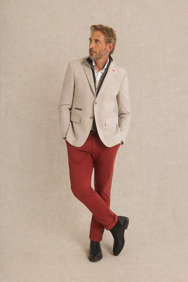 Blazer Ajusté Uni avec Parmenture - Image principale