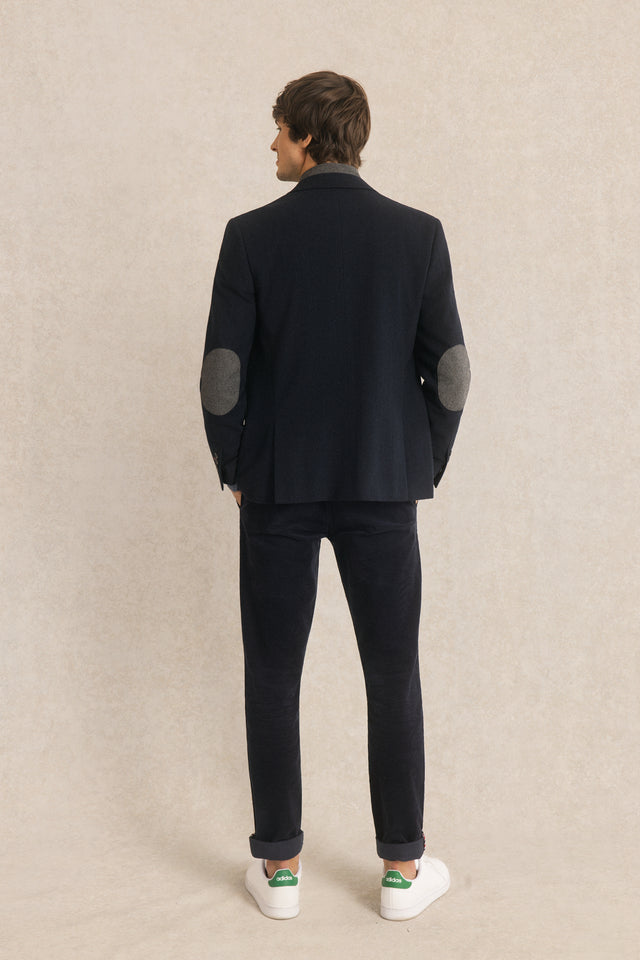 Blazer Ajusté Uni avec Parmenture - Image principale