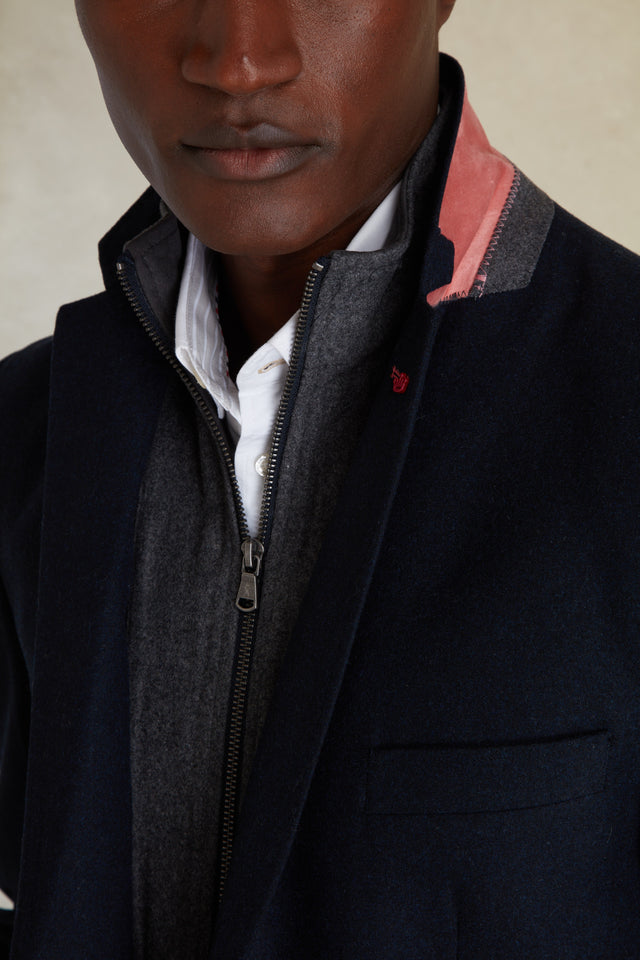 Blazer Ajusté Uni avec Parmenture - Image principale