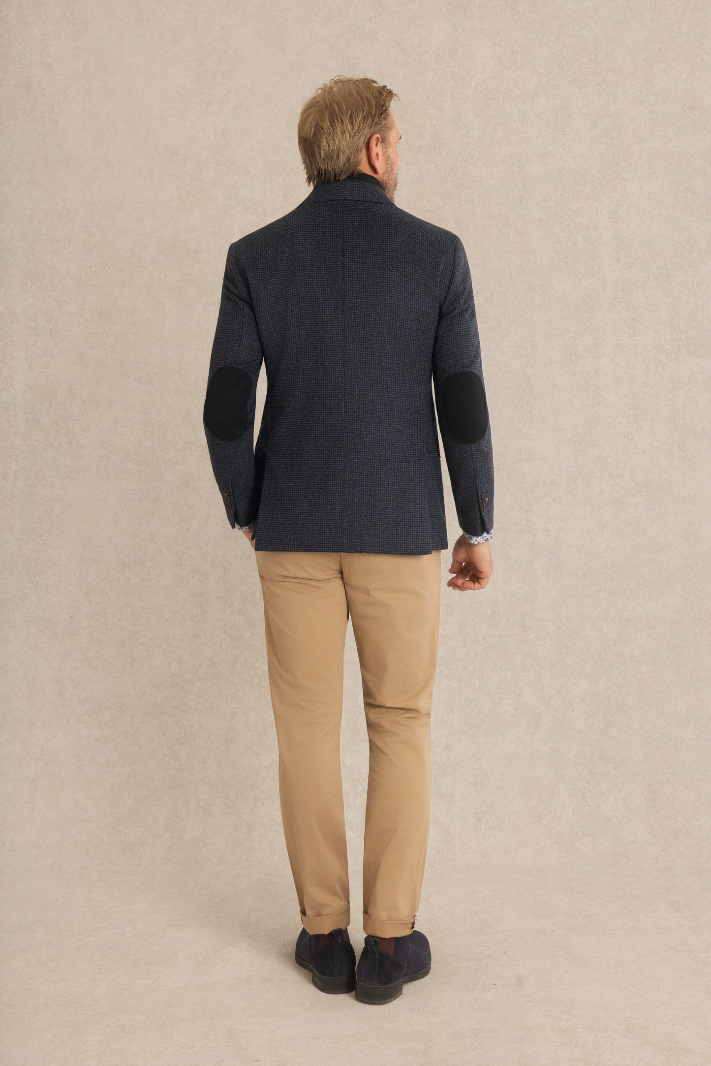 Blazer Ajusté à Motifs Carreaux avec Parmenture