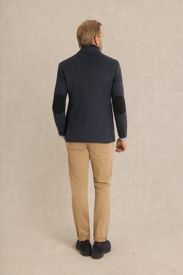 Blazer Ajusté à Motifs Carreaux avec Parmenture - Image principale