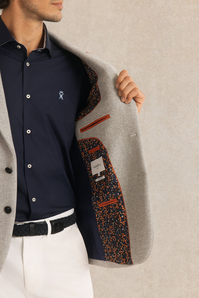 Blazer Ajusté à motif Chevrons - Image principale