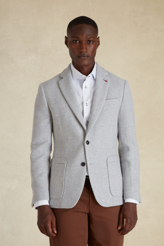 Blazer Ajusté à motif Chevrons - Image principale