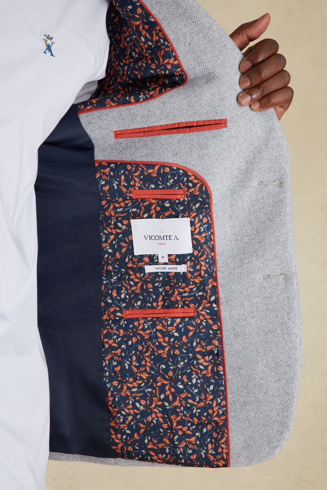 Blazer Ajusté à motif Chevrons - Image principale