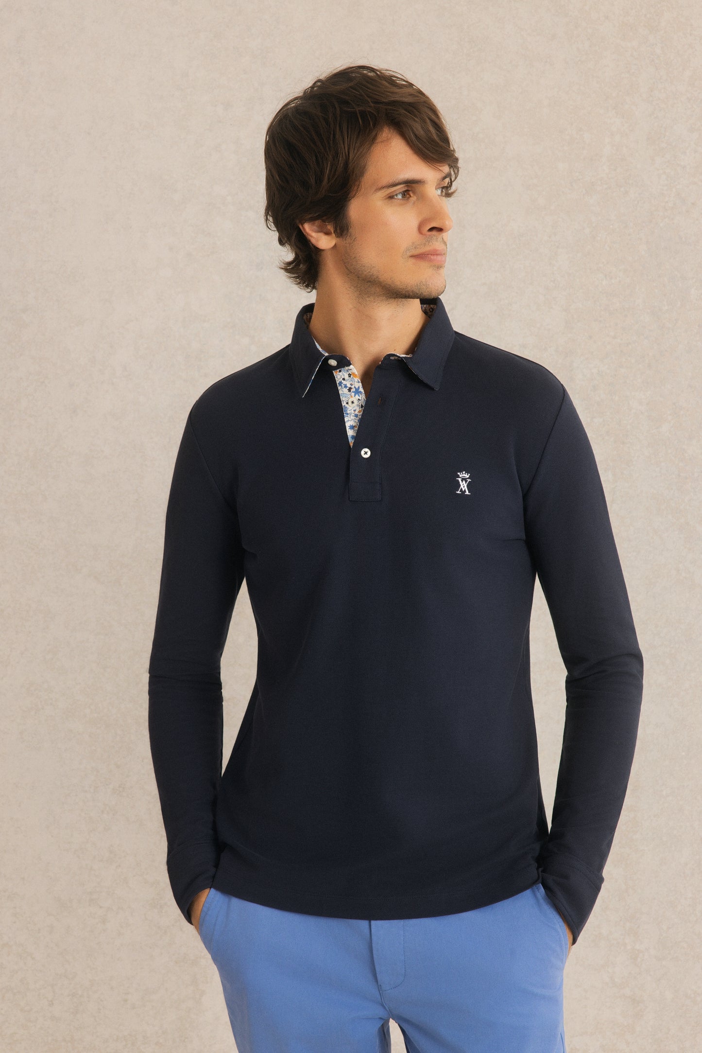 Polo Manches Longues à détails imprimé