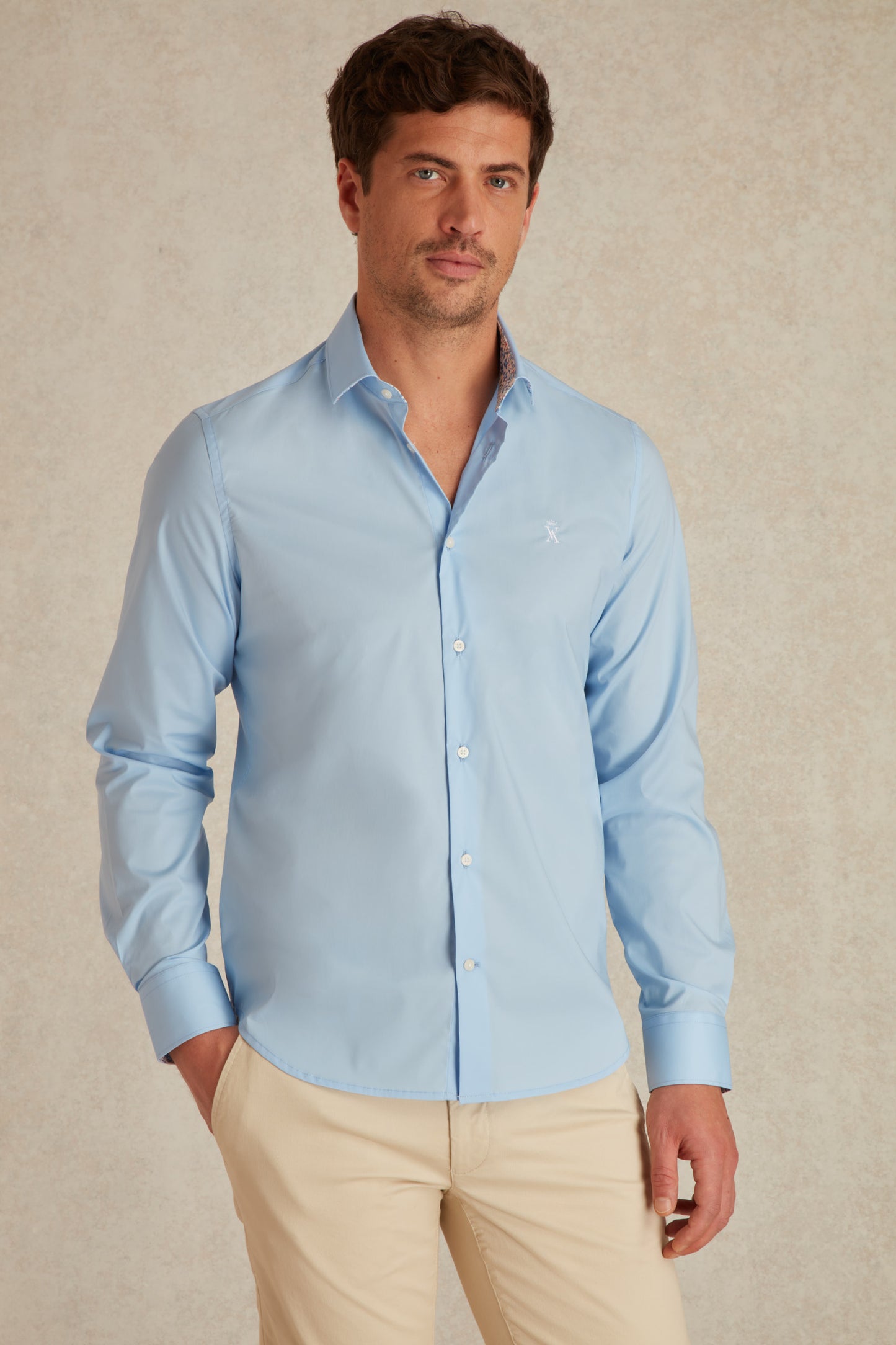 Chemise Slim en Popeline Stretch