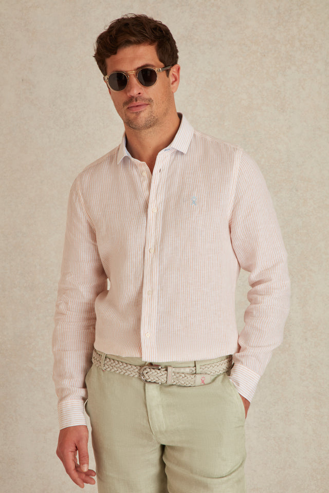 Chemise Slim en Lin à Rayures - Image principale