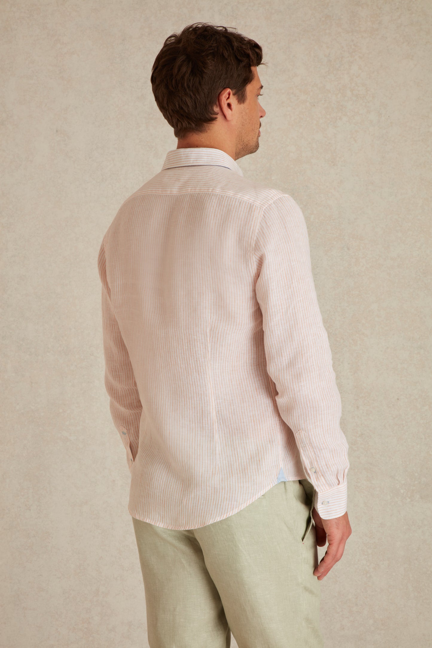 Chemise Slim en Lin à Rayures