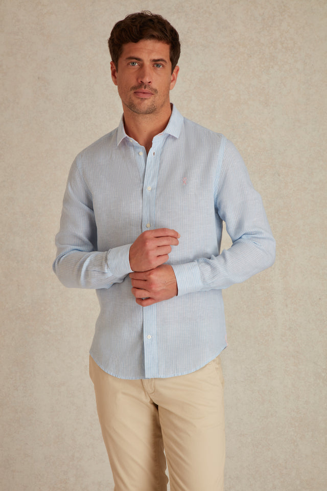 Chemise Slim en Lin à Rayures - Image principale