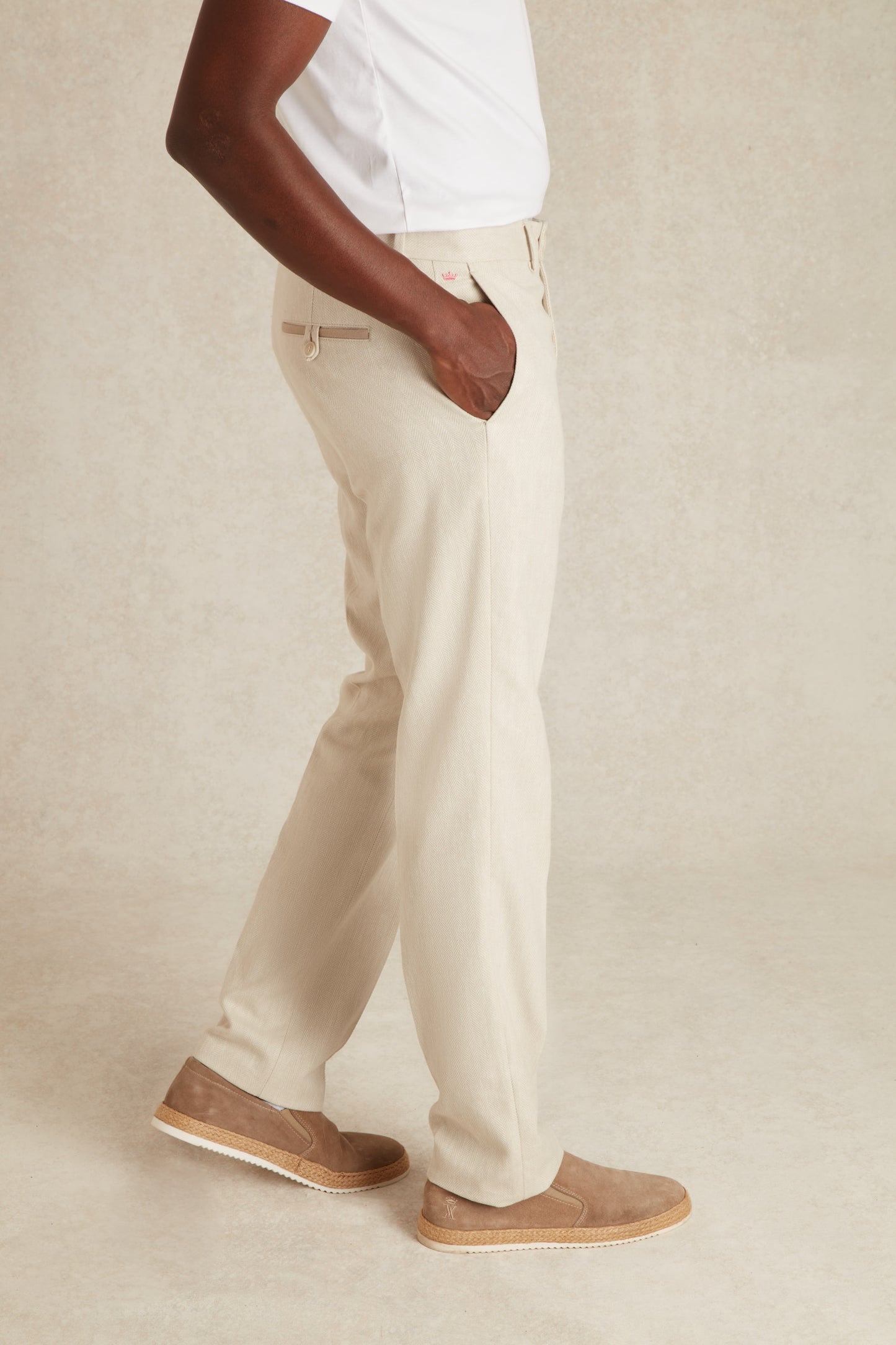 Pantalon en Lin à Chevrons