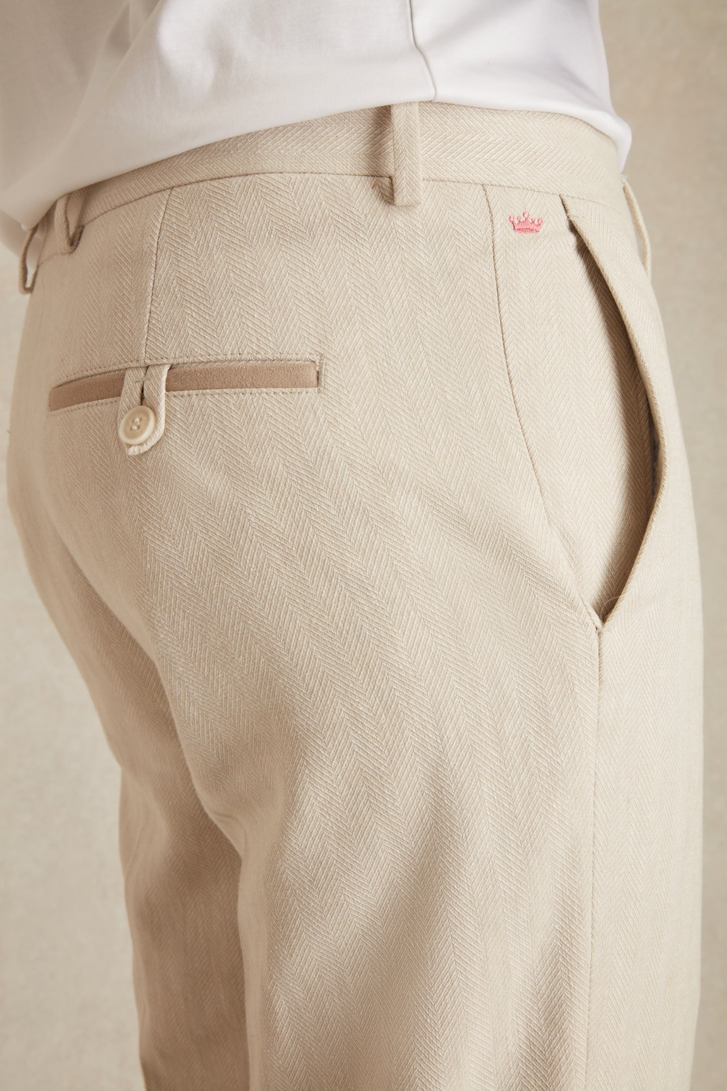 Pantalon en Lin à Chevrons