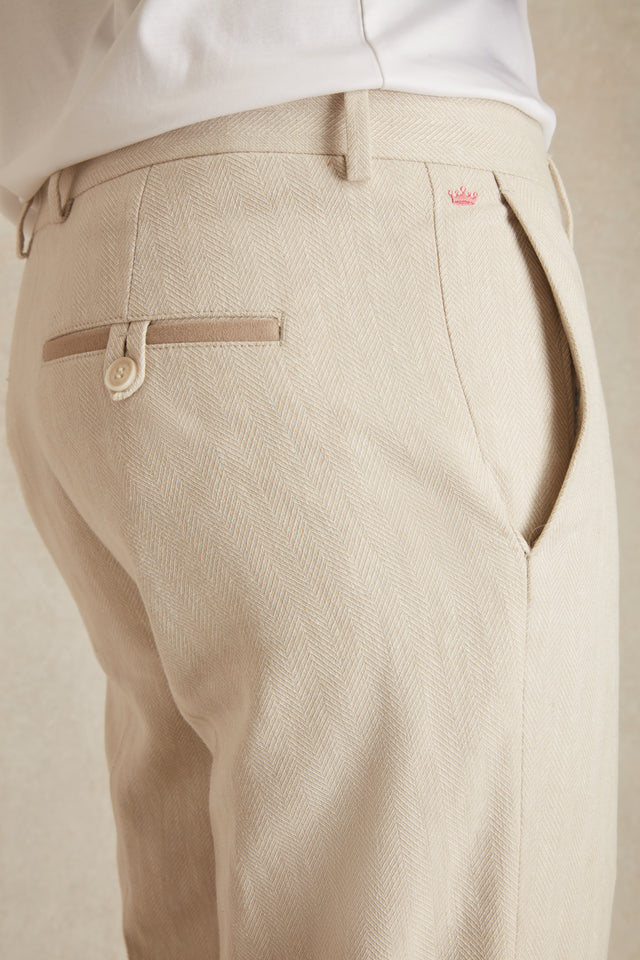 Pantalon en Lin à Chevrons - Image principale