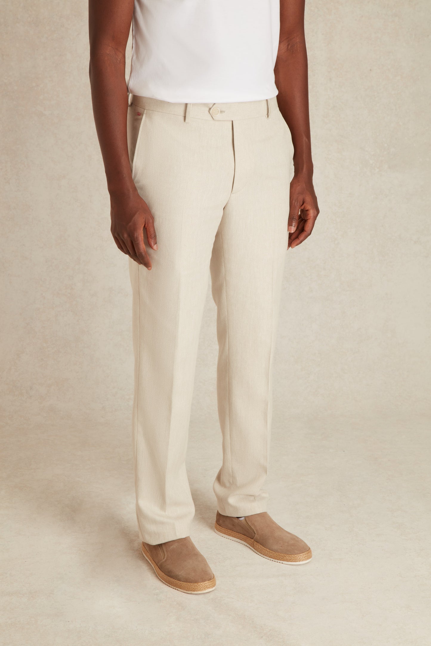 Pantalon en Lin à Chevrons