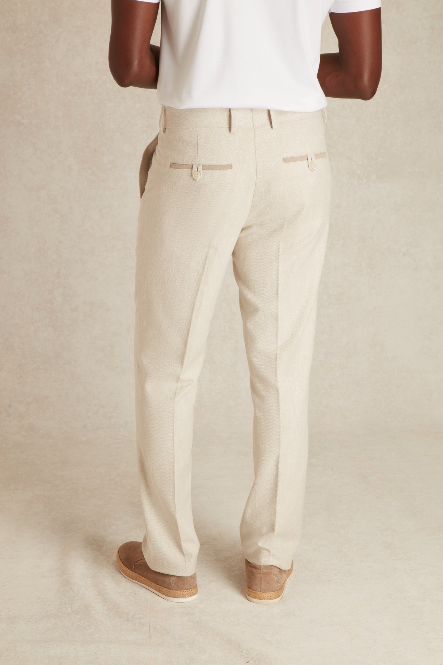 Pantalon en Lin à Chevrons