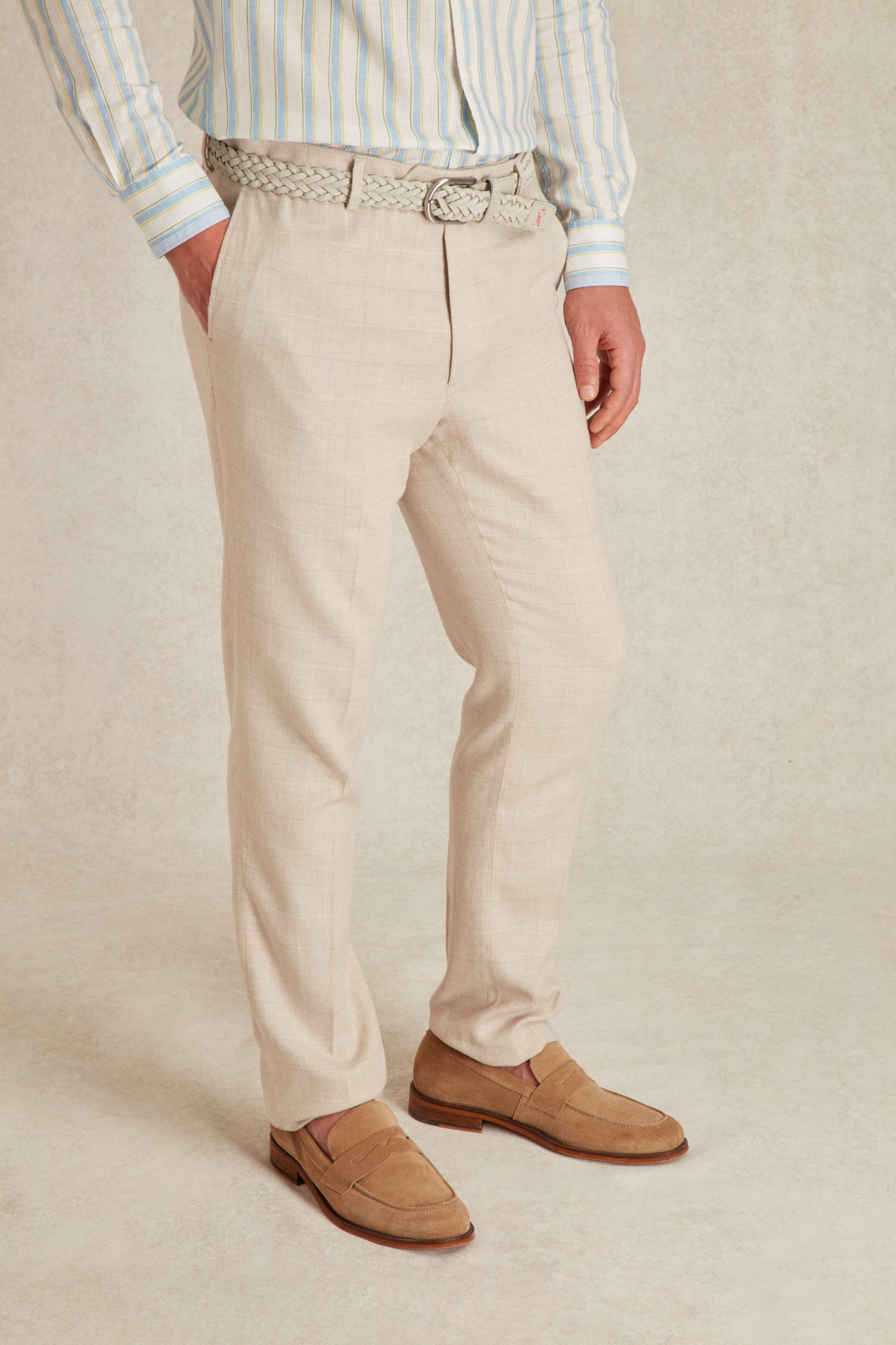 Pantalon en Lin à Carreaux