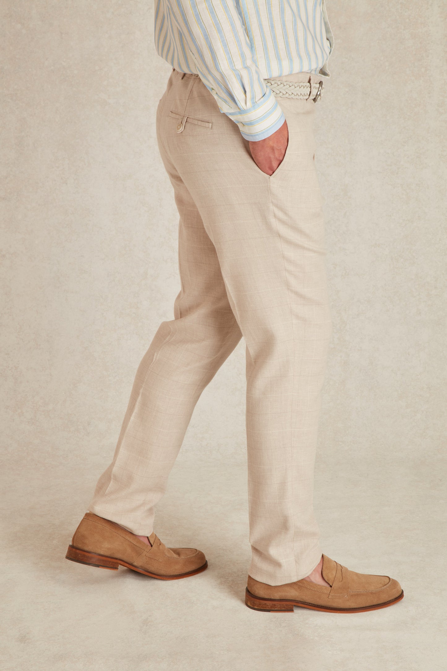 Pantalon en Lin à Carreaux
