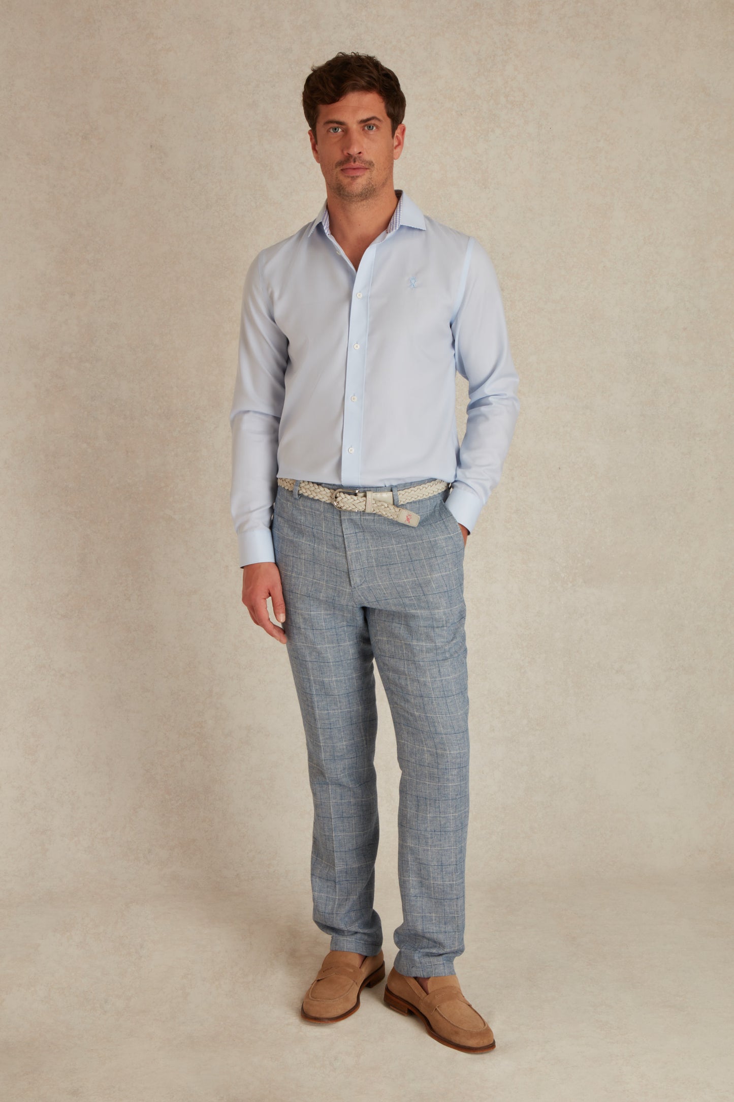 Pantalon en Lin à Carreaux