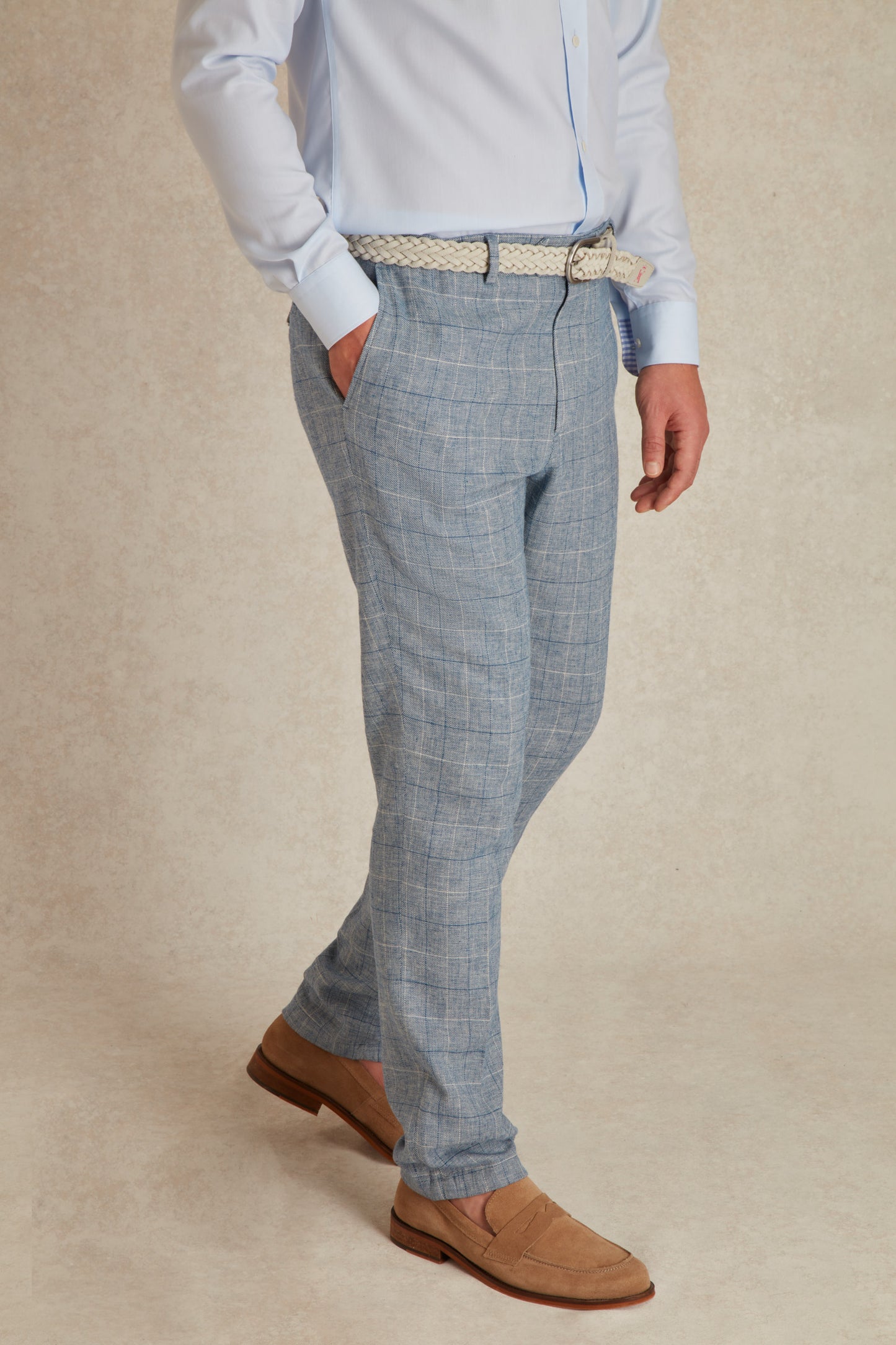 Pantalon en Lin à Carreaux