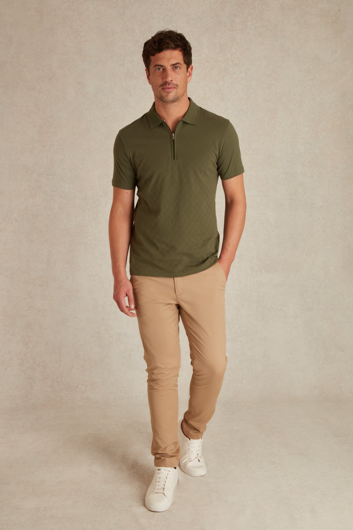 Polo à Manches Courtes Texturé