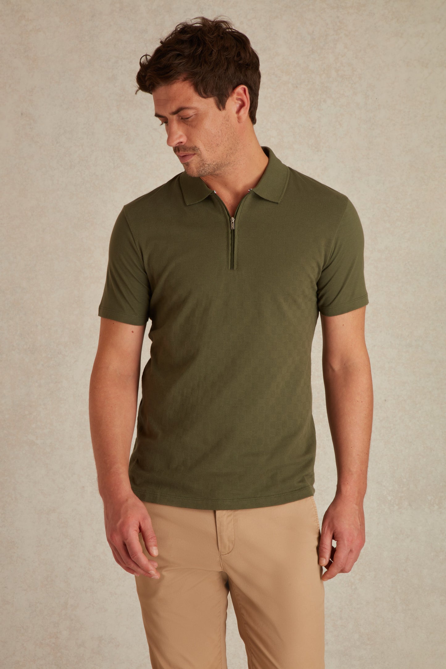 Polo à Manches Courtes Texturé