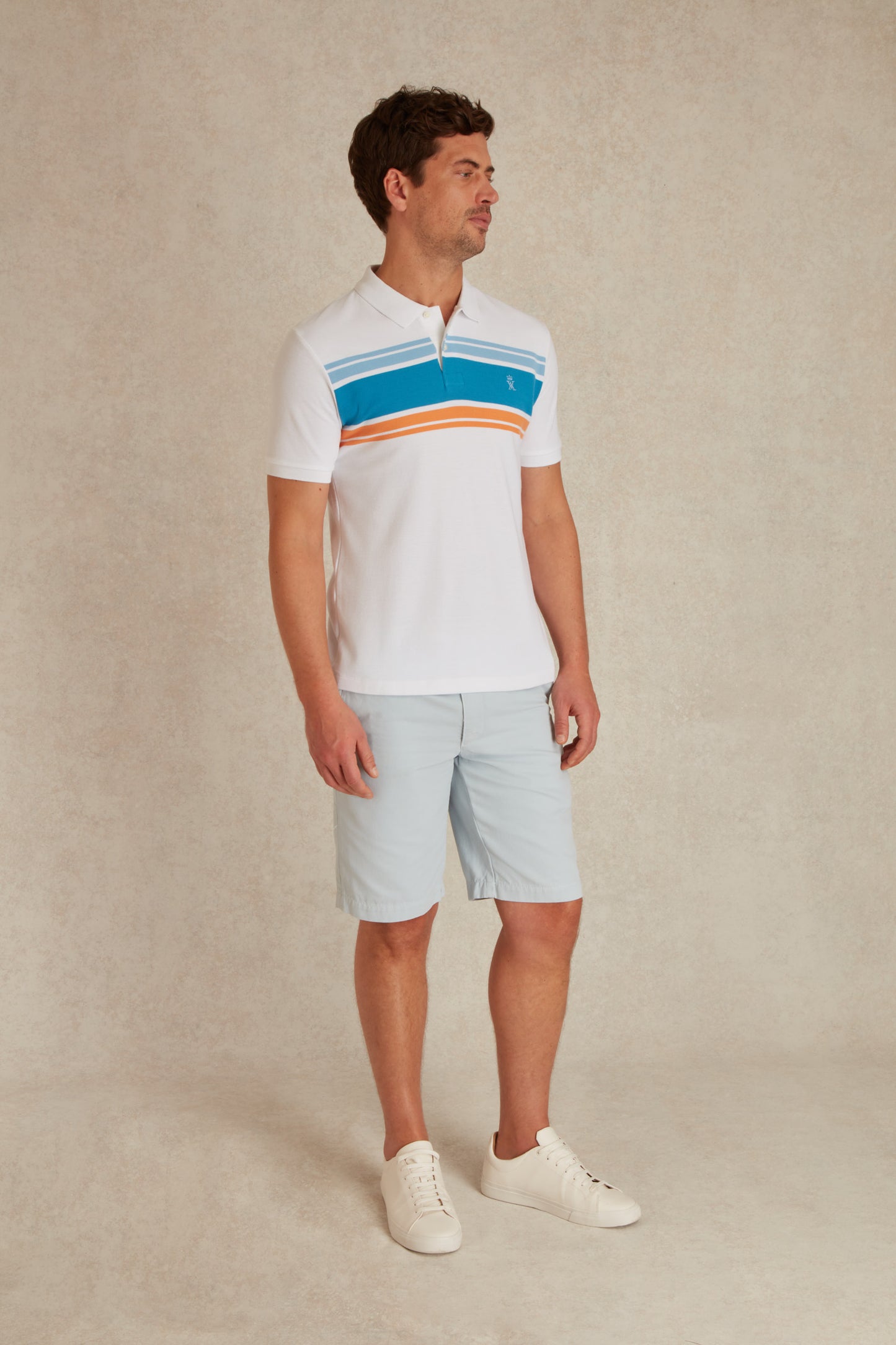 Polo à Détails Rayé