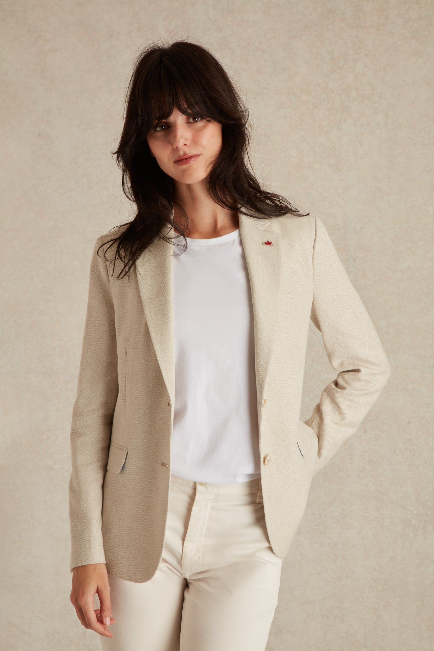 Blazer à Motif Chevron