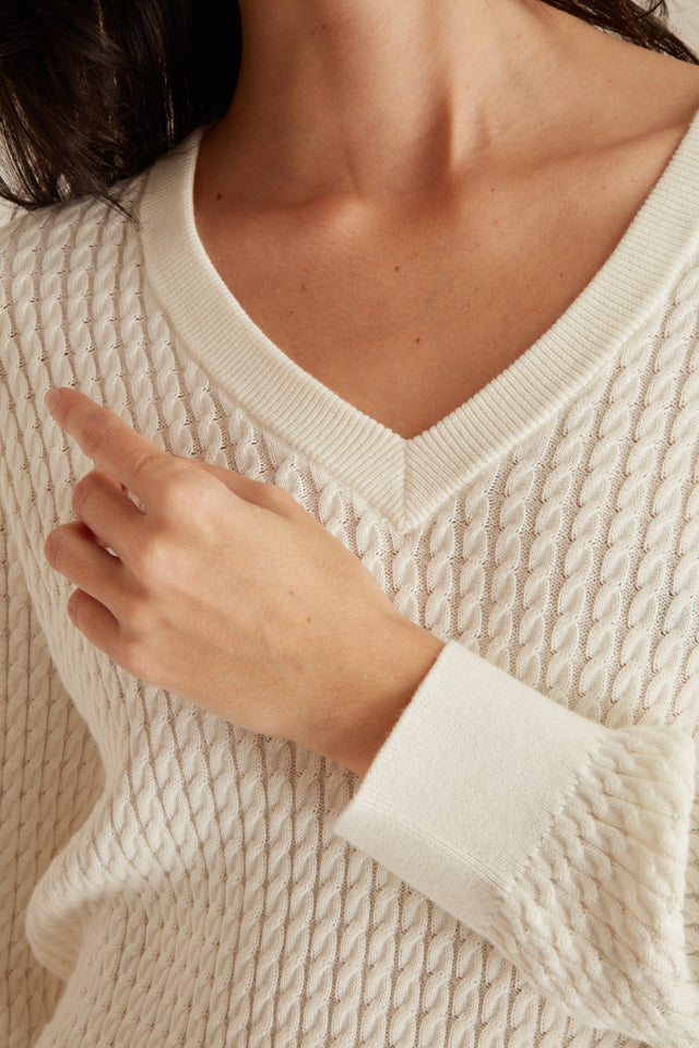 Pull Col V à Torsades - Image principale