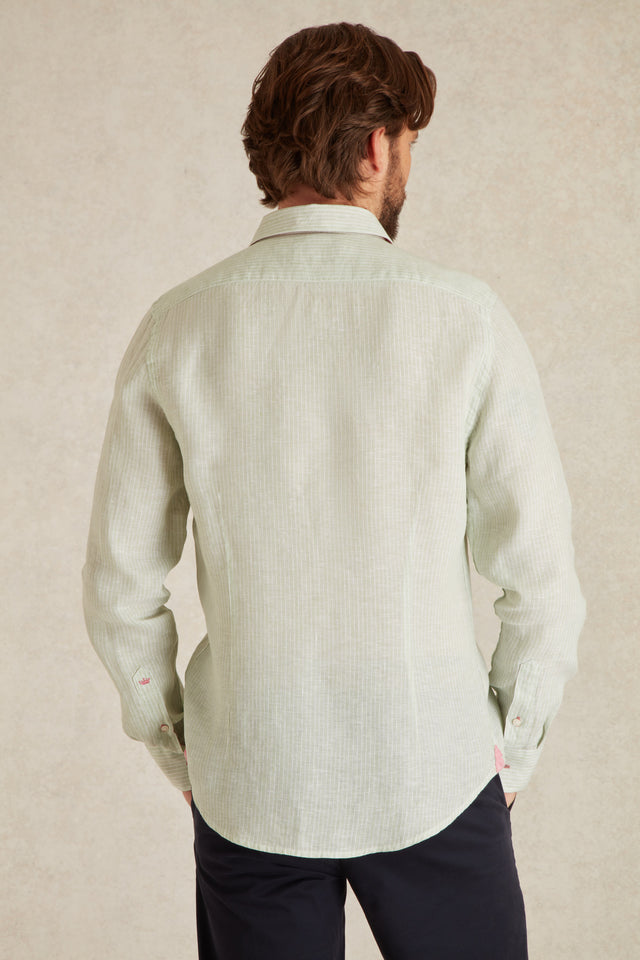 Chemise Slim en Lin à Rayures - Image principale