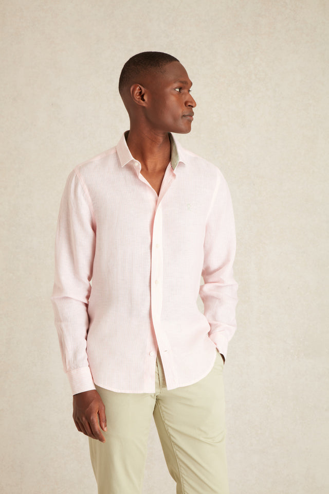 Chemise Slim en Lin à Rayures - Image principale