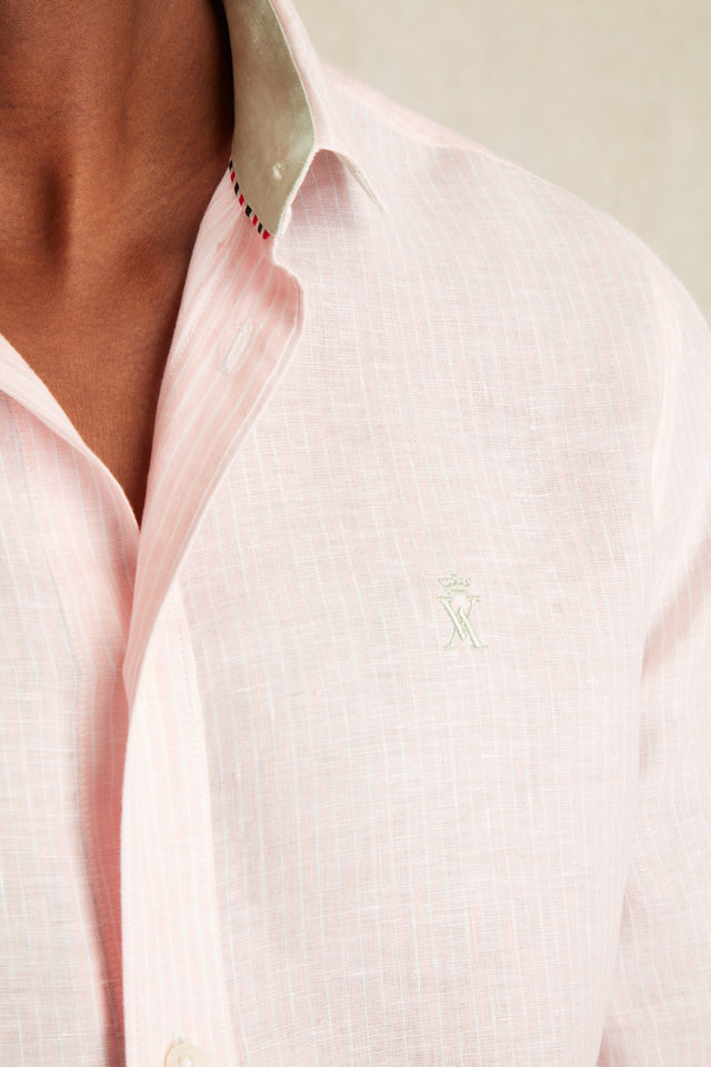 Chemise Slim en Lin à Rayures - Image principale