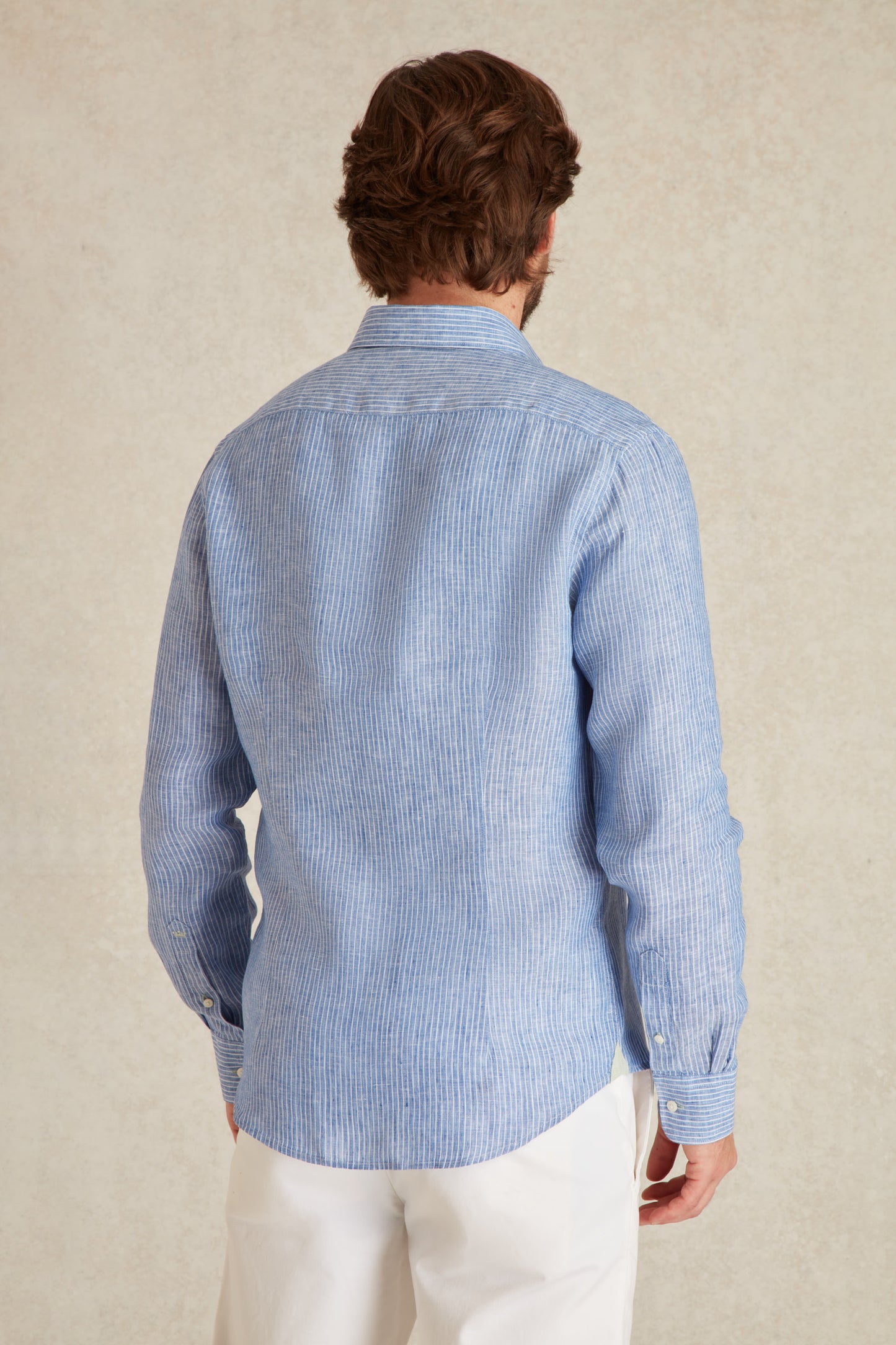 Chemise Slim en Lin à Rayures