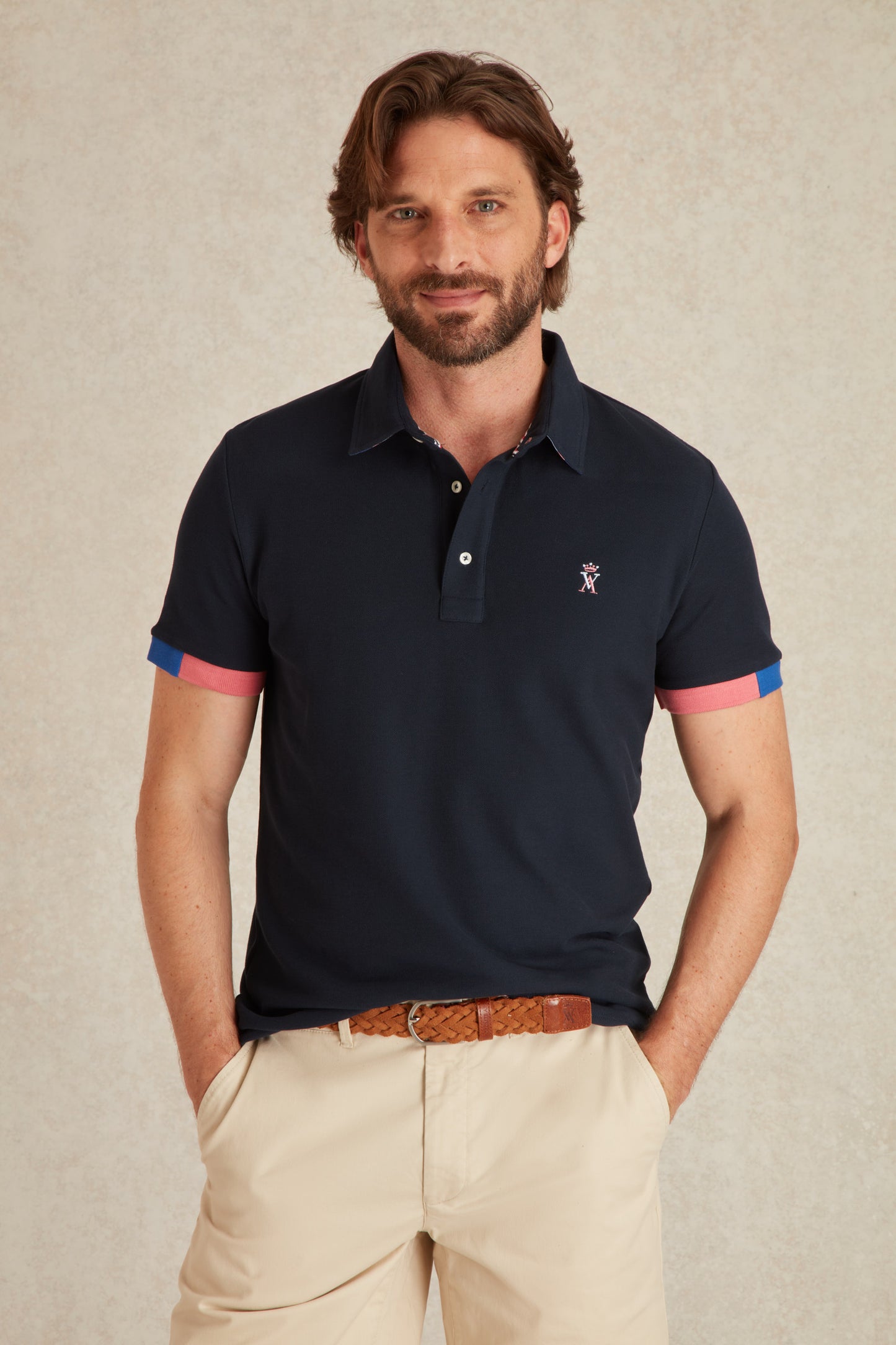 Polo à Détails Tricolore