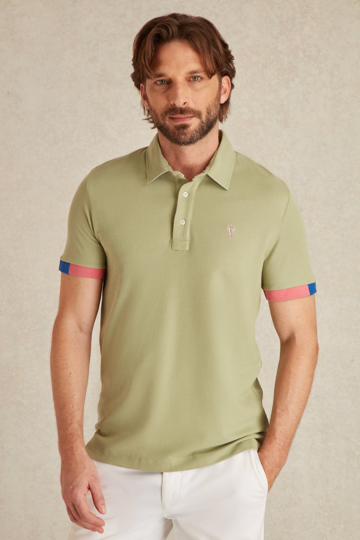 Polo à Détails Tricolore