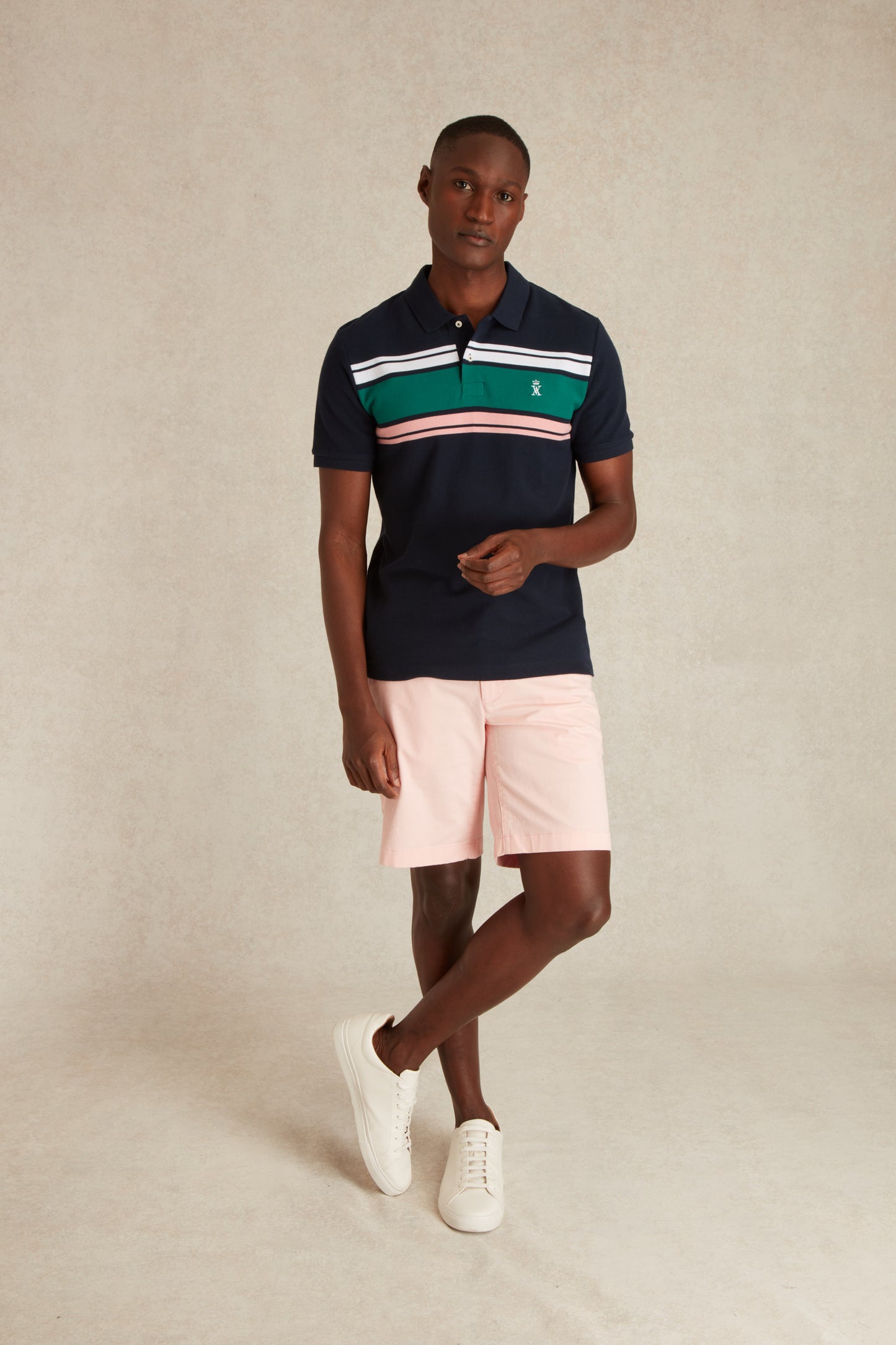 Polo à Détails Rayé