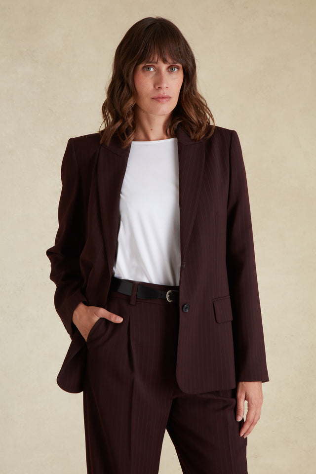 Blazer Droit à Fines Rayures - Image principale