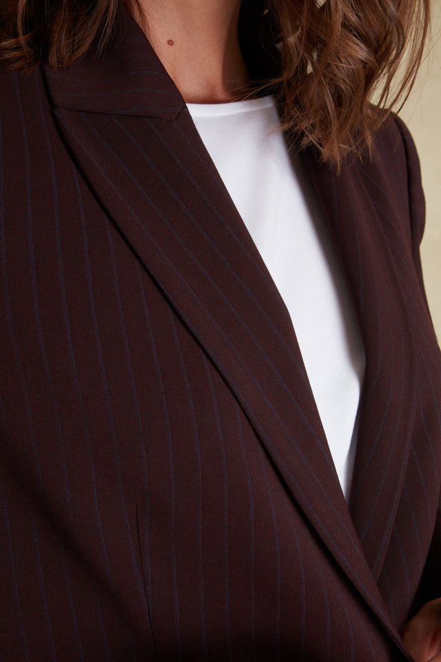 Blazer Droit à Fines Rayures - Image principale
