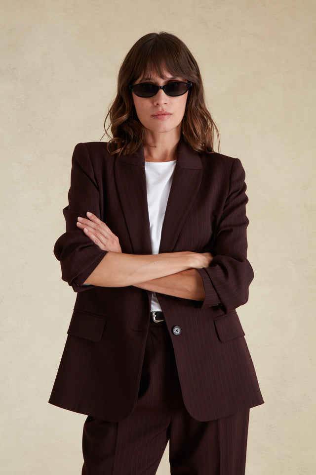 Blazer Droit à Fines Rayures - Image principale