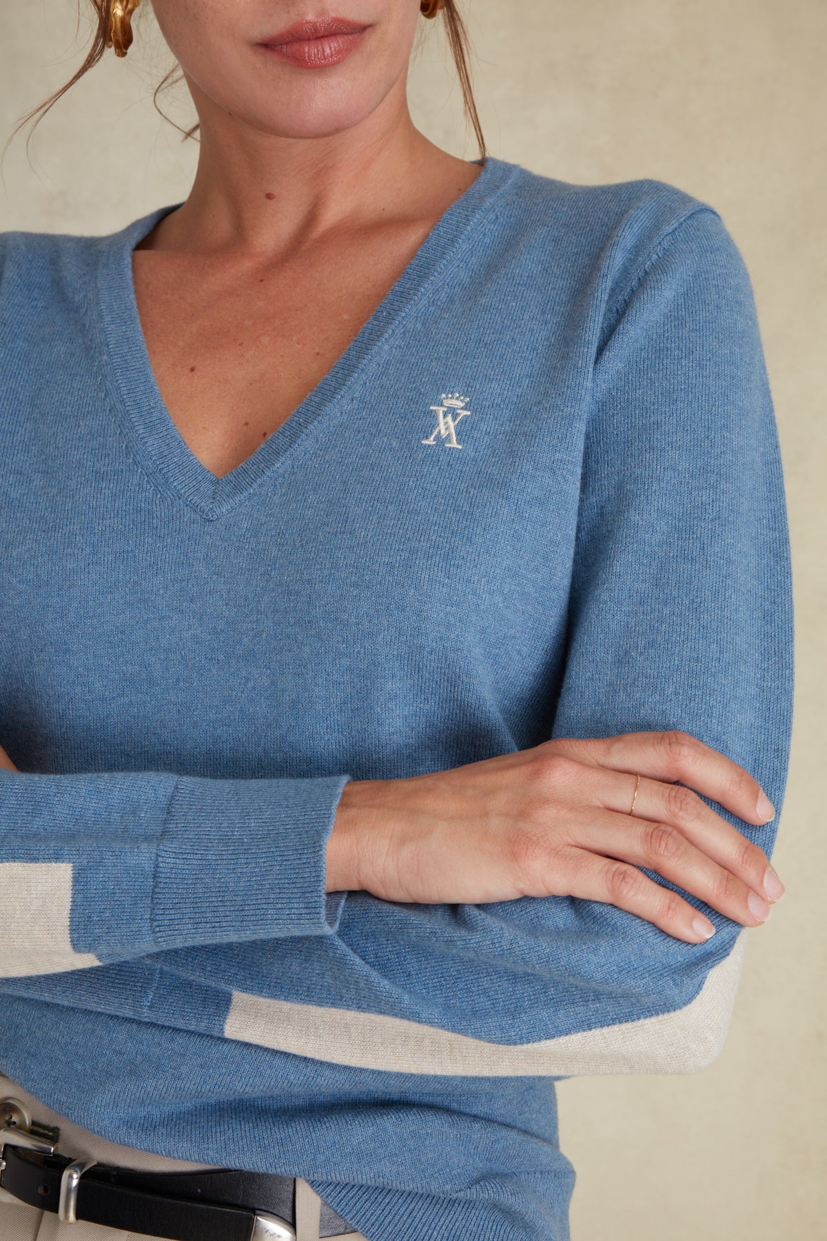 Pull Col V à Coudières
