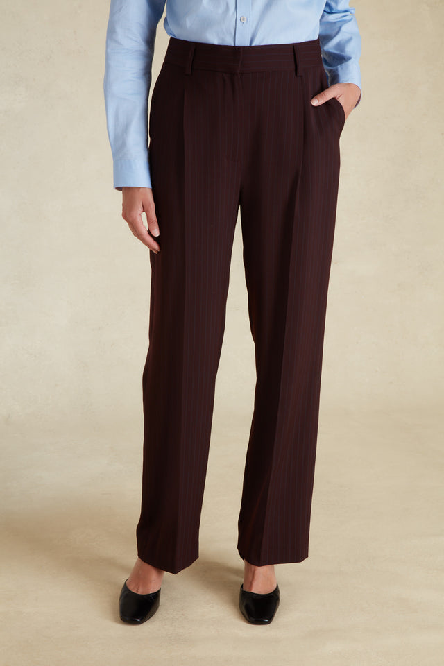 Pantalon Droit à Fines Rayures - Image principale