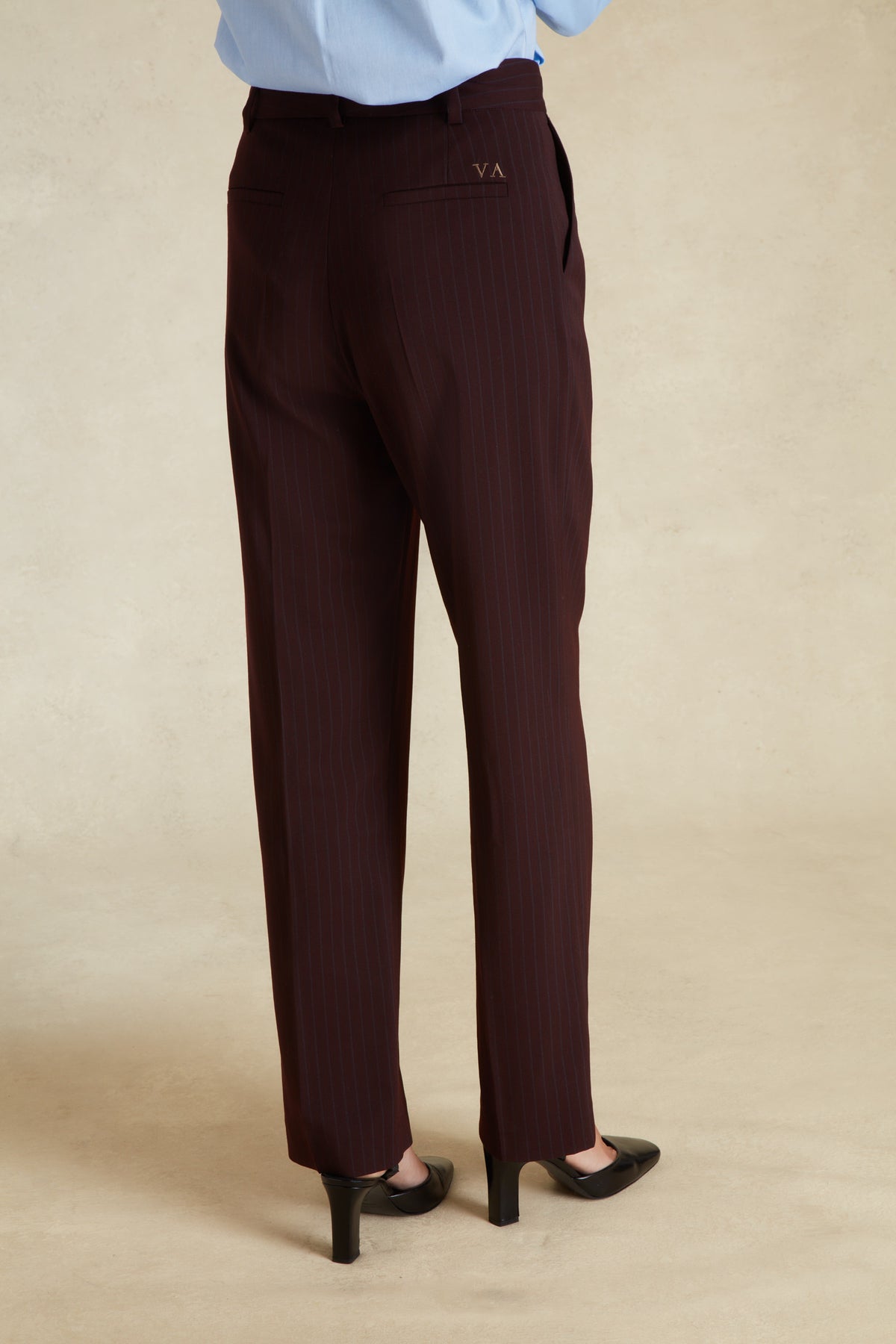 Pantalon Droit à Fines Rayures