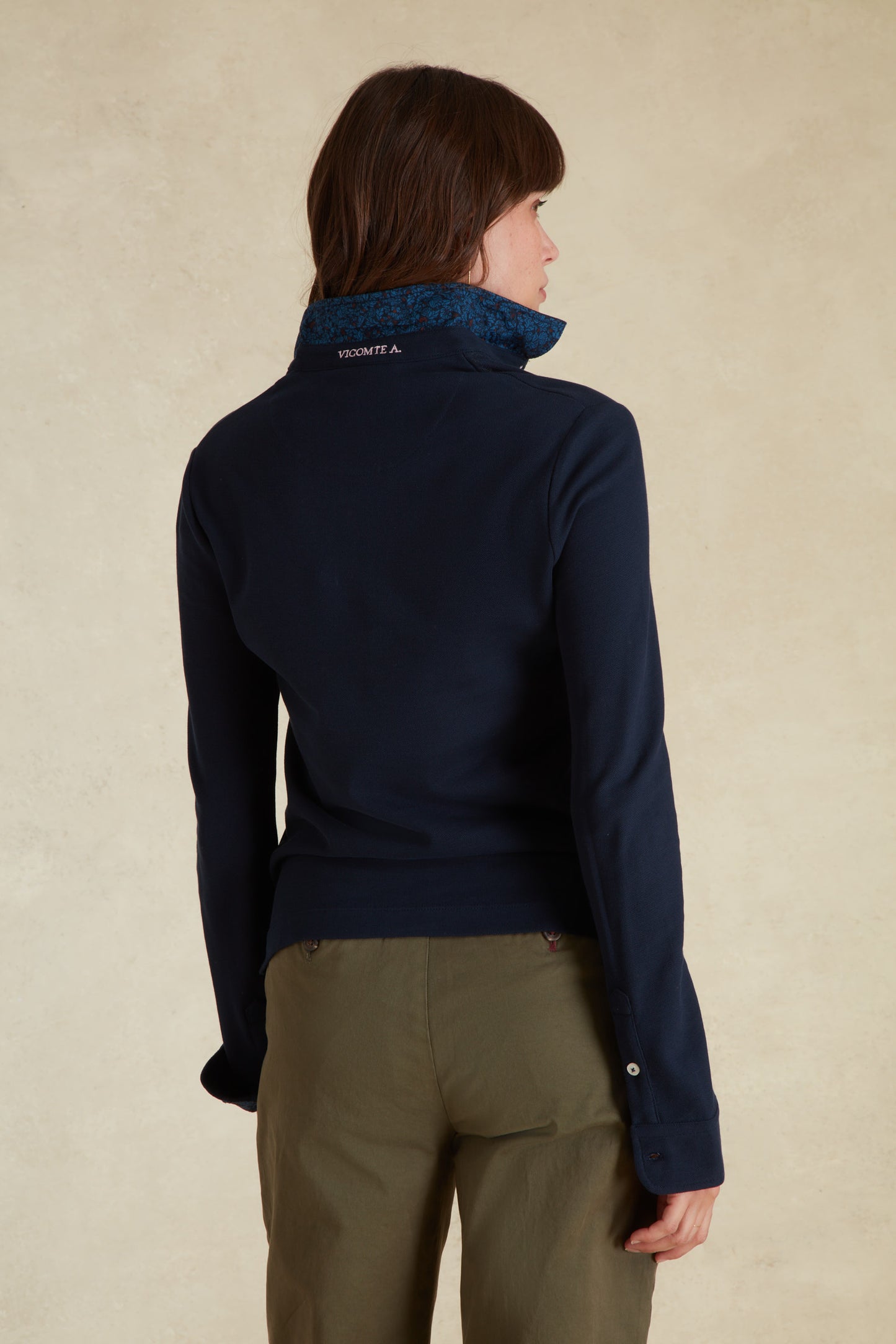 Polo Manches Longues à Détails Imprimé