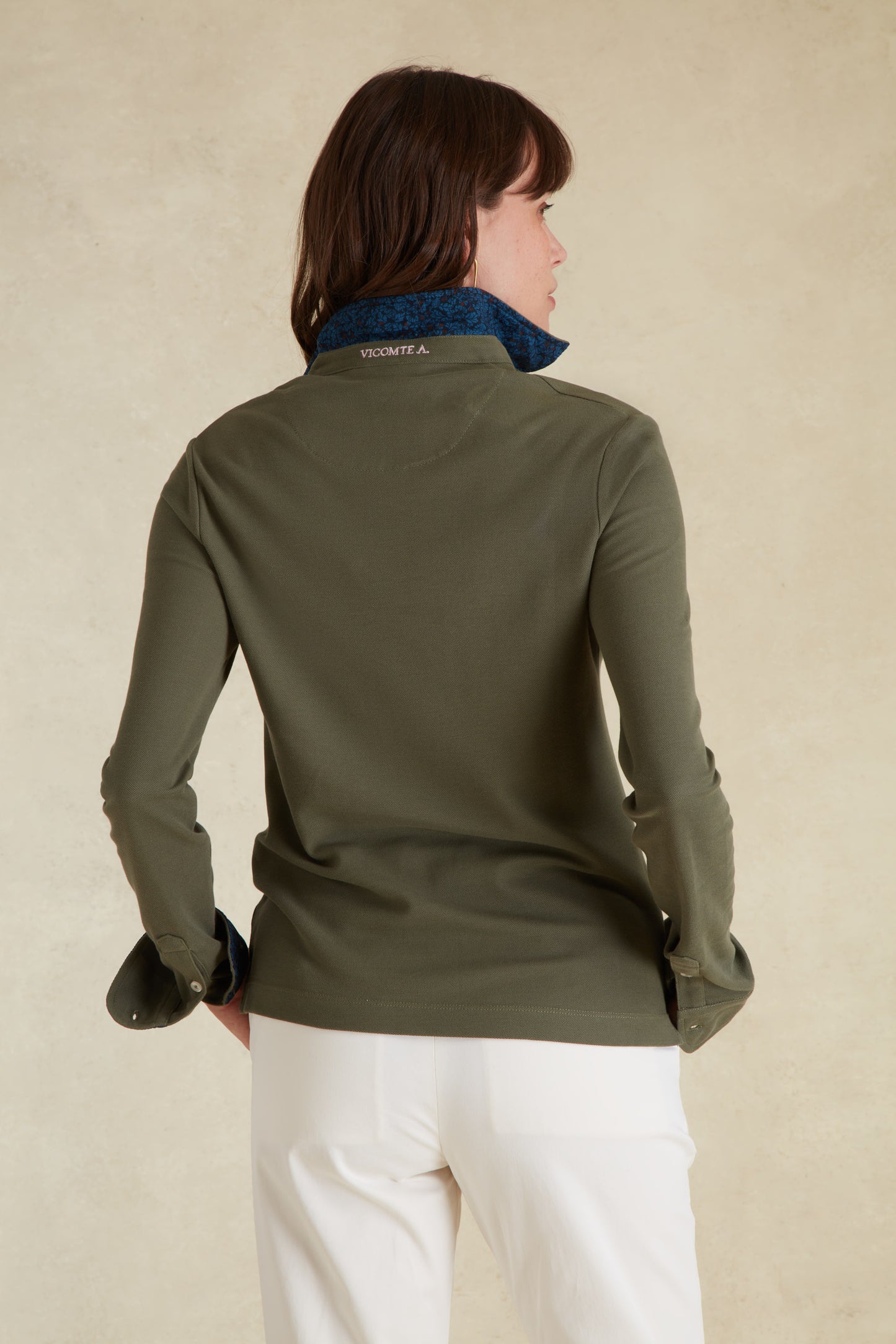 Polo Manches Longues à Détails Imprimé